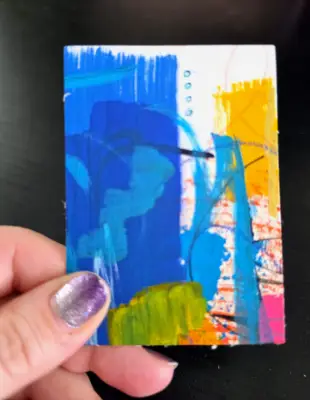 Abstract ACEO Original Funky Colorful Art aceo art card thumbnail 2