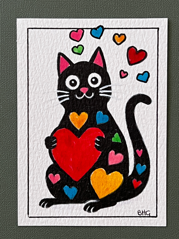 Love Cats #1 aceo art card