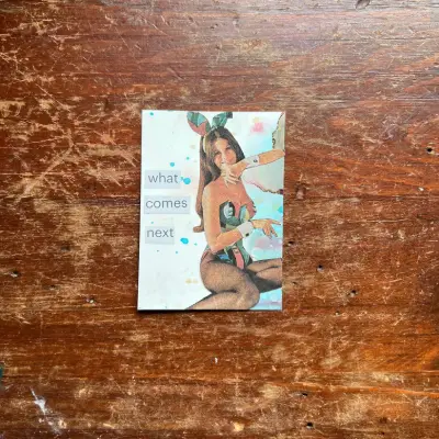 Bunny Ears - Vintage Playboy Magazine Collage "What Comes Next?" aceo art card thumbnail 2