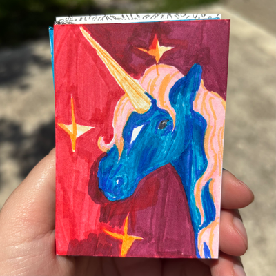 Unicorn Sparkle - Series Unicorn 1/6 aceo art card thumbnail 2