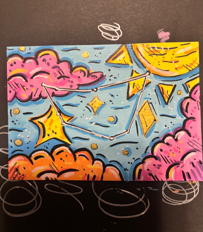 Capricorn Constellation | Astrology aceo art card