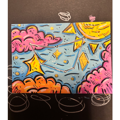 Capricorn Constellation | Astrology aceo art card thumbnail 1