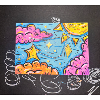 Capricorn Constellation | Astrology aceo art card thumbnail 3