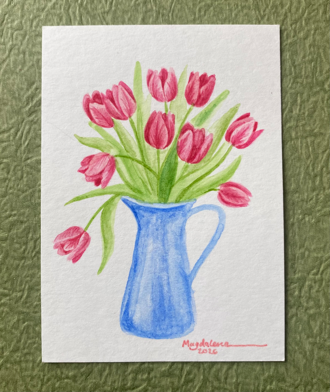 Tulip Pitcher aceo art card