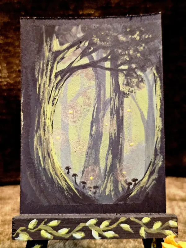 Dancing Fireflies aceo art card