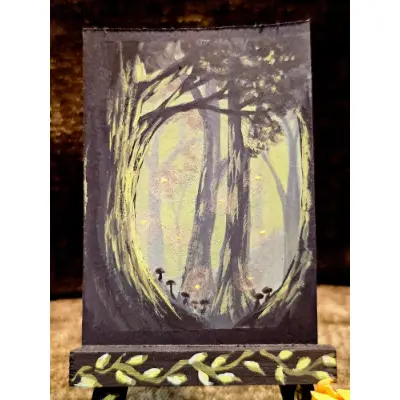 Dancing Fireflies aceo art card thumbnail 1