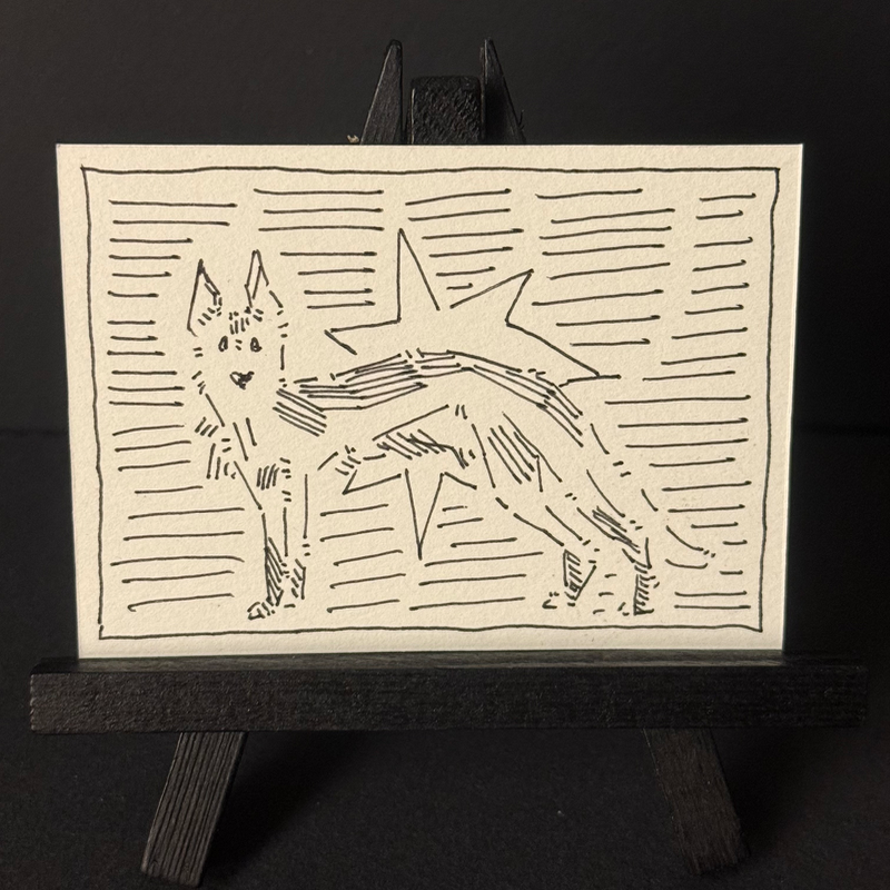 creature doodle v aceo art card