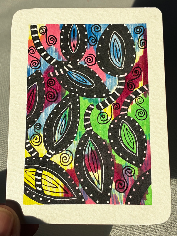 Leafy Mix aceo art card