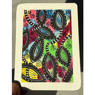 Leafy Mix aceo art card thumbnail 1