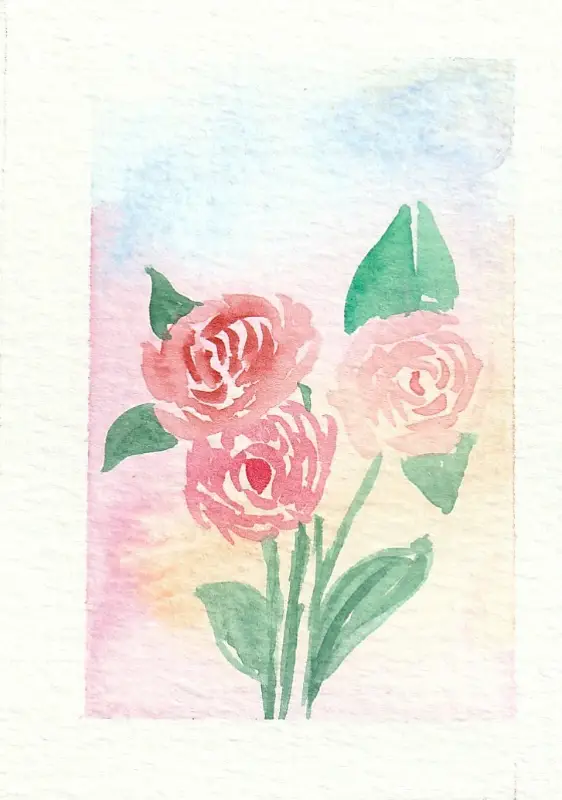 Pink Roses aceo art card