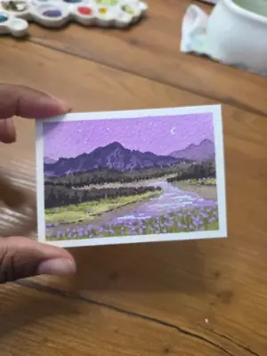 Lavender Wonders aceo art card thumbnail 3