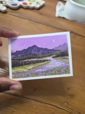 Lavender Wonders aceo art card thumbnail 2