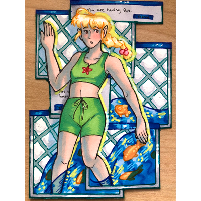 Websurfing aceo art card thumbnail 1