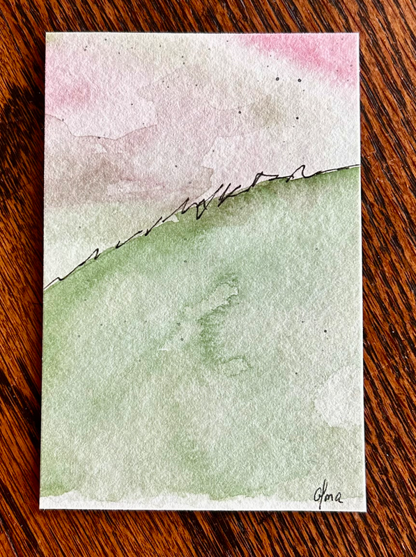 Green Meadow aceo art card