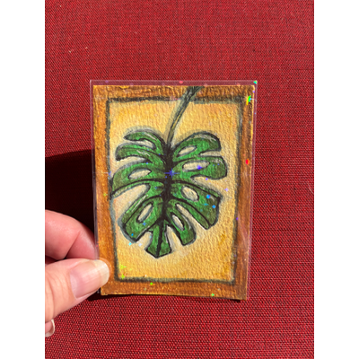 Golden leaf aceo art card thumbnail 1