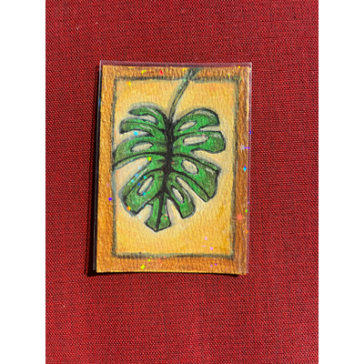 Golden leaf aceo art card thumbnail 2