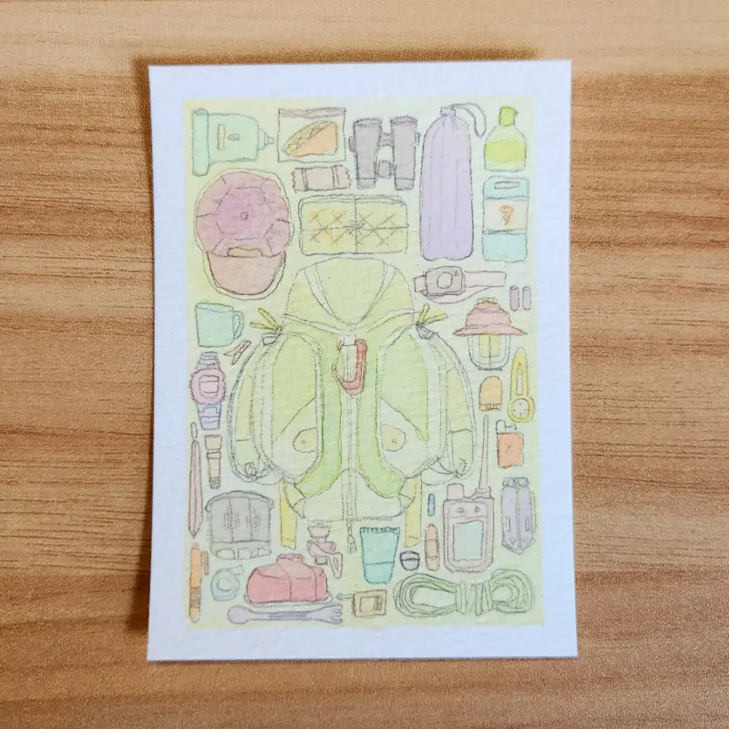 what's in my hiking bag? aceo art card