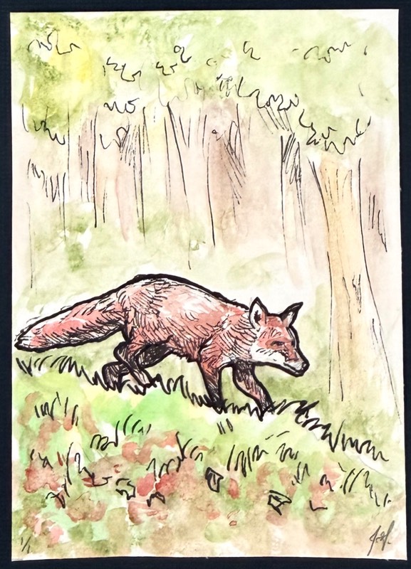 Just Strollin’ aceo art card