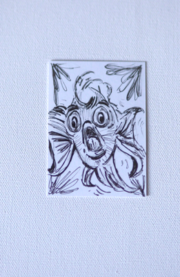 Shocked Fish aceo art card thumbnail 2