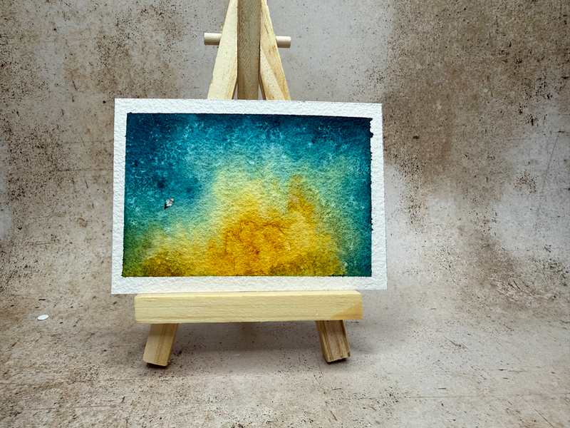 Beach with Seagull aceo art card