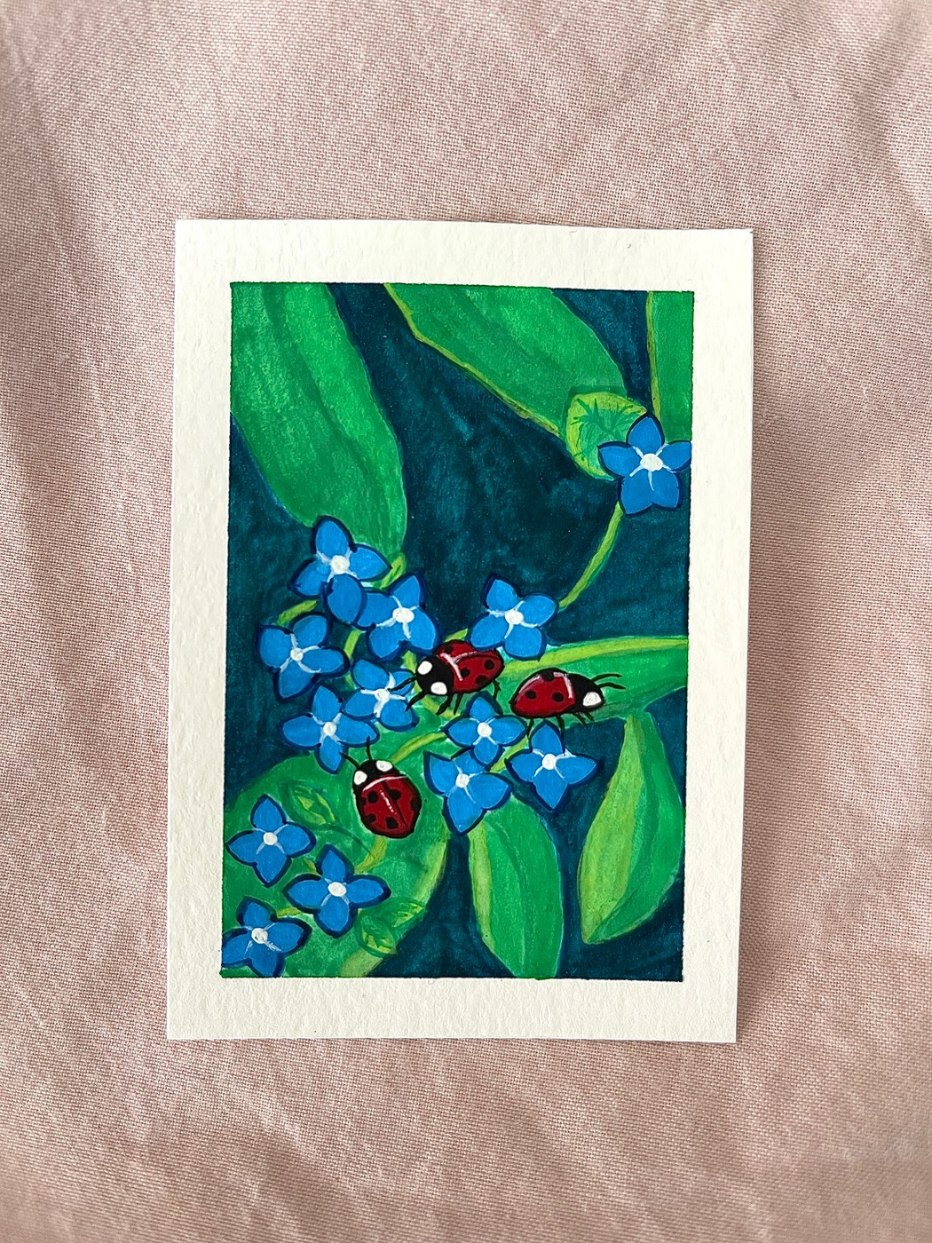 three ladies aceo art card
