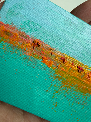 “Oh wow, look at that sunset.” | 17.5274° S, 149.8348° W Moorea, French Polynesia | Original ACEO aceo art card thumbnail 2