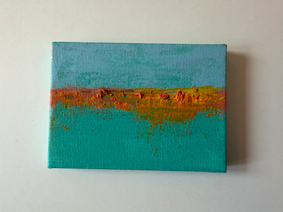 “Oh wow, look at that sunset.” | 17.5274° S, 149.8348° W Moorea, French Polynesia | Original ACEO aceo art card thumbnail 3