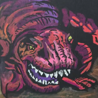 Devil Dinosaur the T-Rex aceo art card thumbnail 2