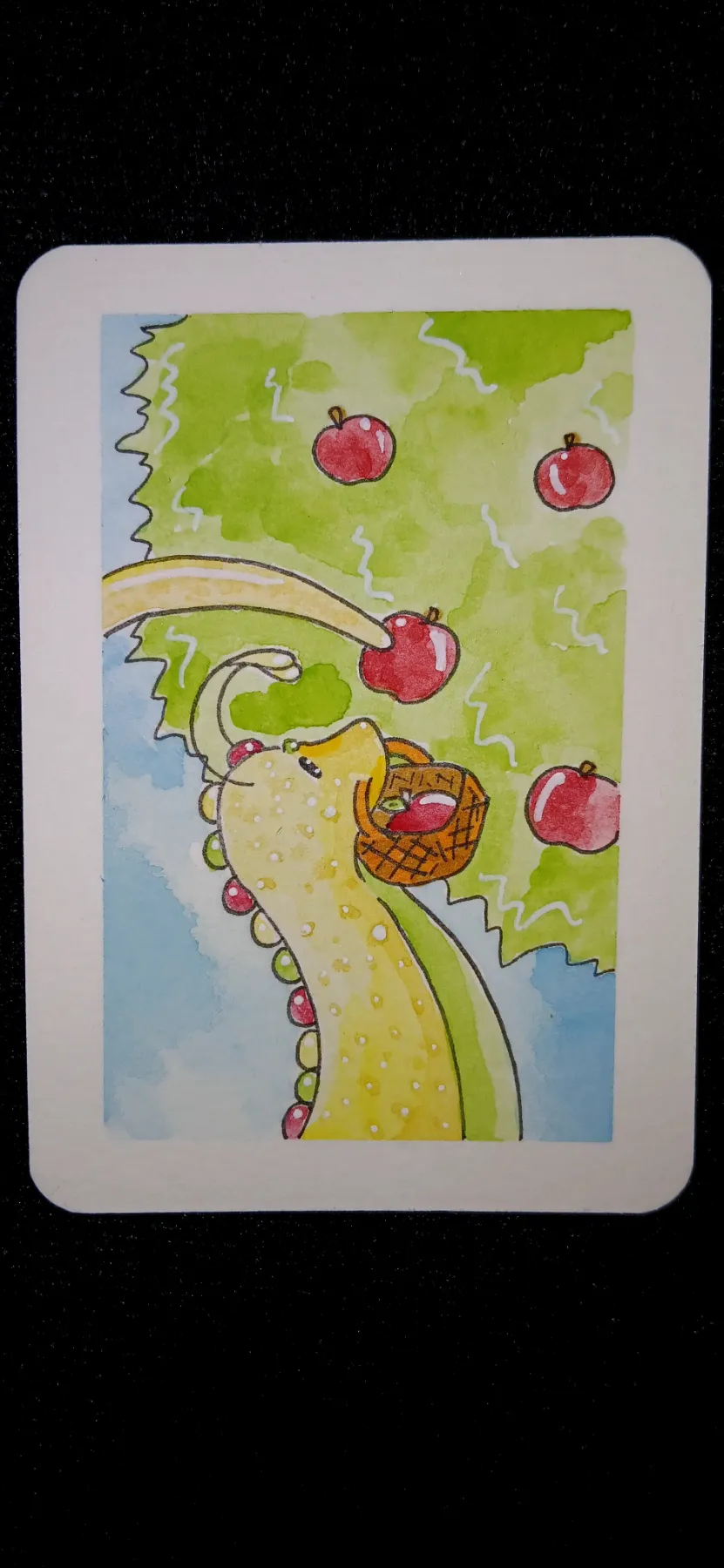Apple Gathering aceo art card
