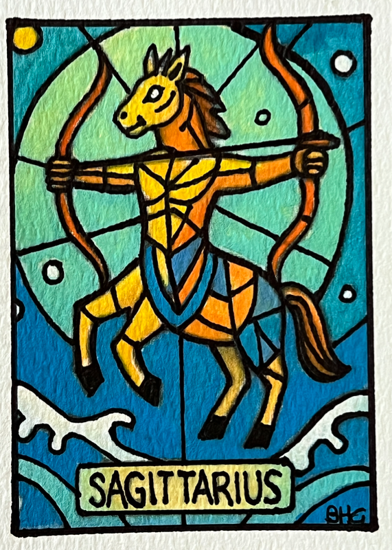 Sagittarius aceo art card