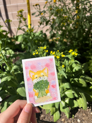 Gluttony S1: Broccoli Shiba Inu Pup, Billy aceo art card thumbnail 2