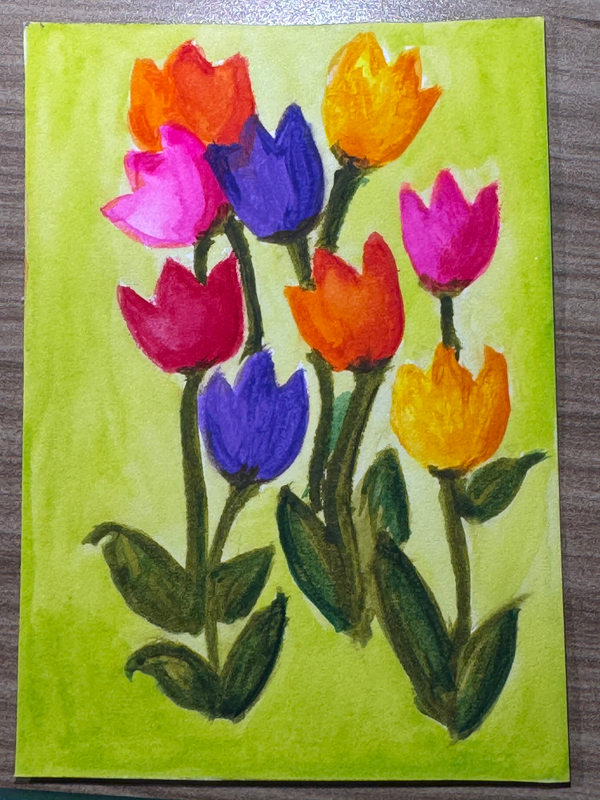 Tulips aceo art card