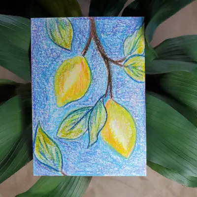 Sketched Lemons aceo art card thumbnail 1