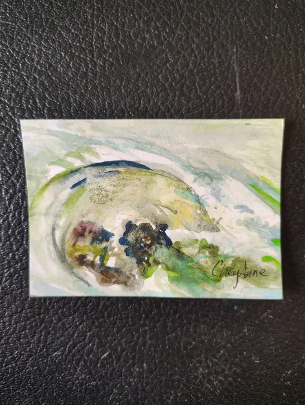 Abstract Watery WaterColour by CheyAnne aceo art card