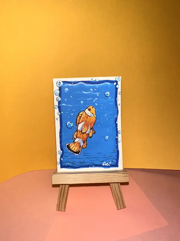 Clownfish Fellow aceo art card