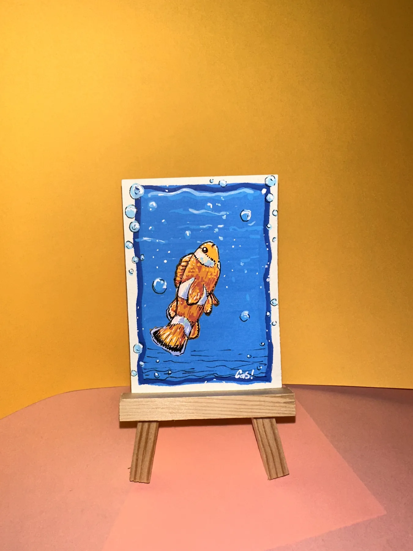 Clownfish Fellow aceo art card