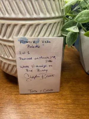 Flower Vase Palette aceo art card thumbnail 2