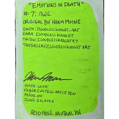 Emotions in Death: Awe aceo art card thumbnail 2