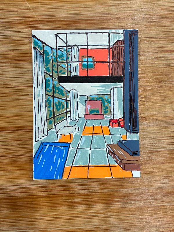 Interior Architecture Scene aceo art card
