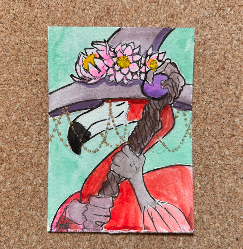 Flamingo Cleric aceo art card