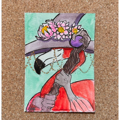 Flamingo Cleric aceo art card thumbnail 1