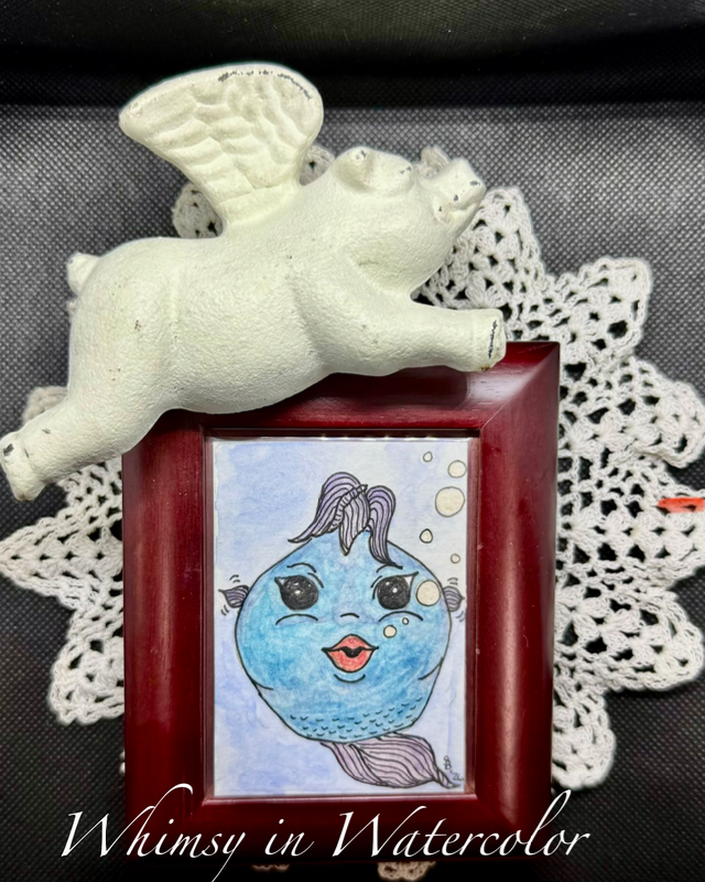 But First, A Selfie aceo art card