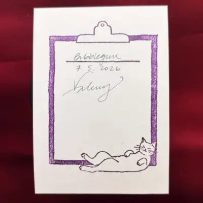 Blowing Bubbles aceo art card thumbnail 2