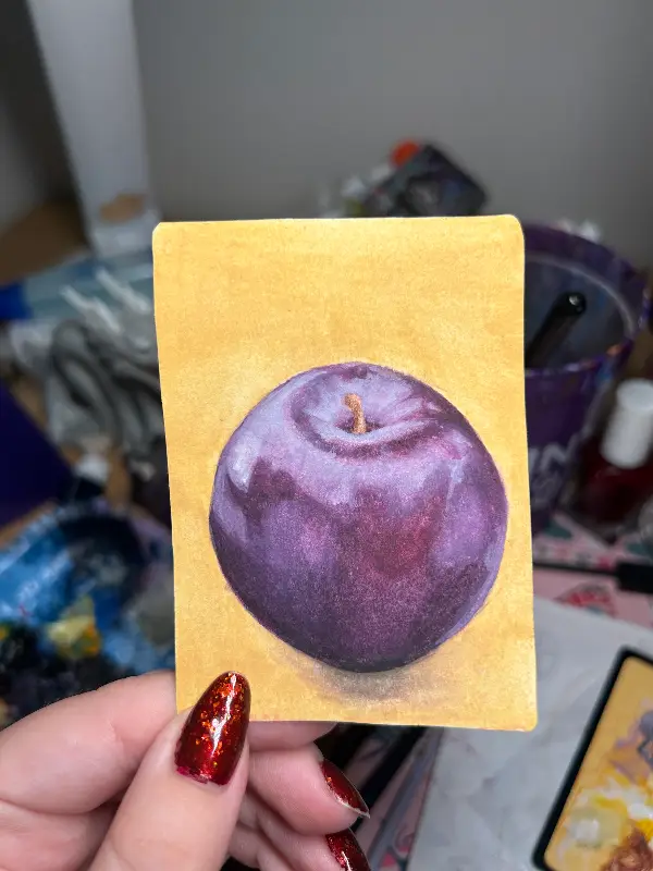 Single Plum aceo art card