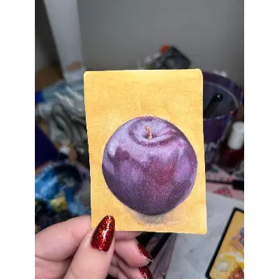 Single Plum aceo art card thumbnail 1
