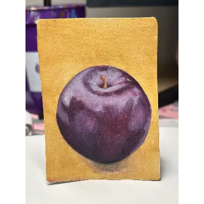 Single Plum aceo art card thumbnail 2