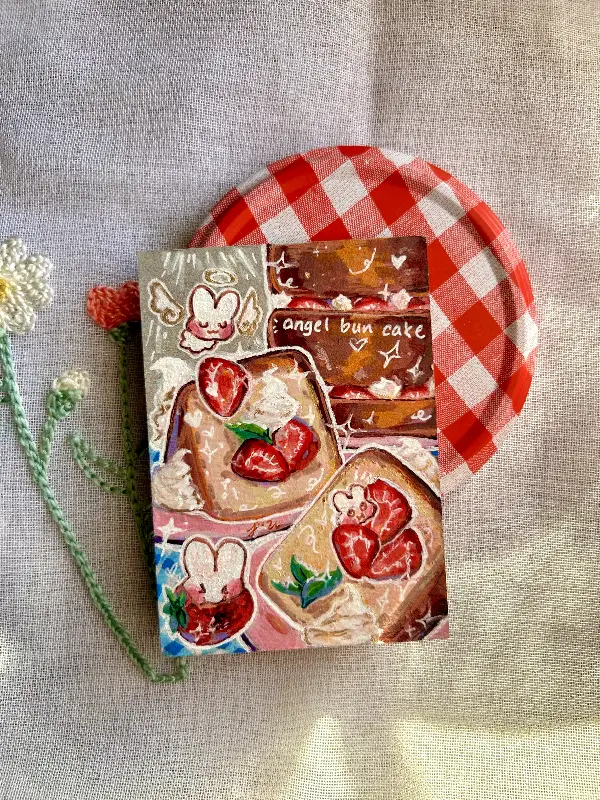 angel bun cake ~ aceo art card