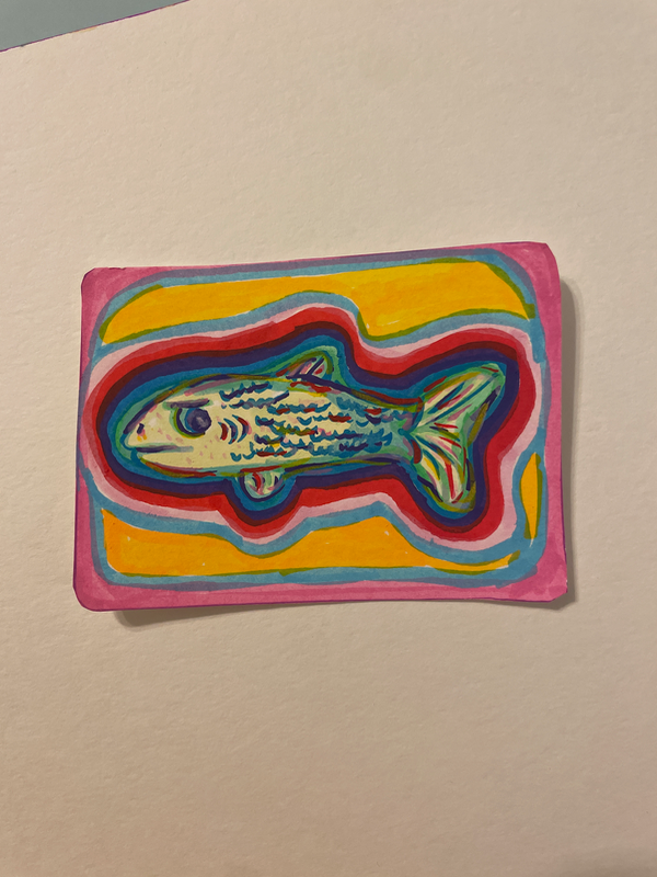 Something seems fishy 🐟 aceo art card