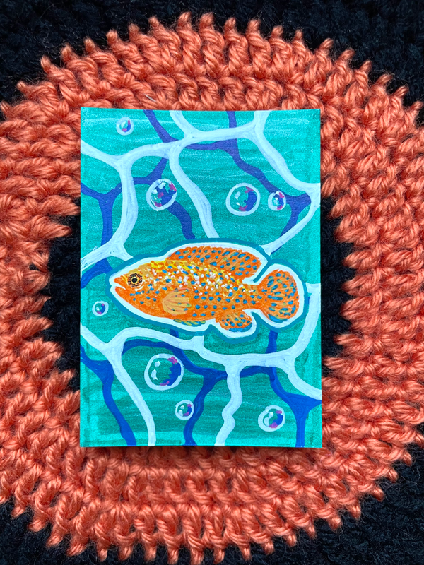 Under Waves 2/6 aceo art card