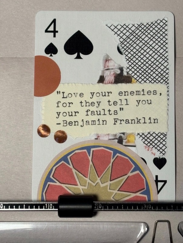 Ben Franklin #12 quote card by Mazerzine Philadelphia aceo art card